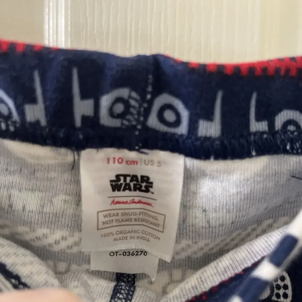 Hanna Andersson Star Wars Holiday Fair Isle 2-Pc Long John Pajamas Size 110 US 5